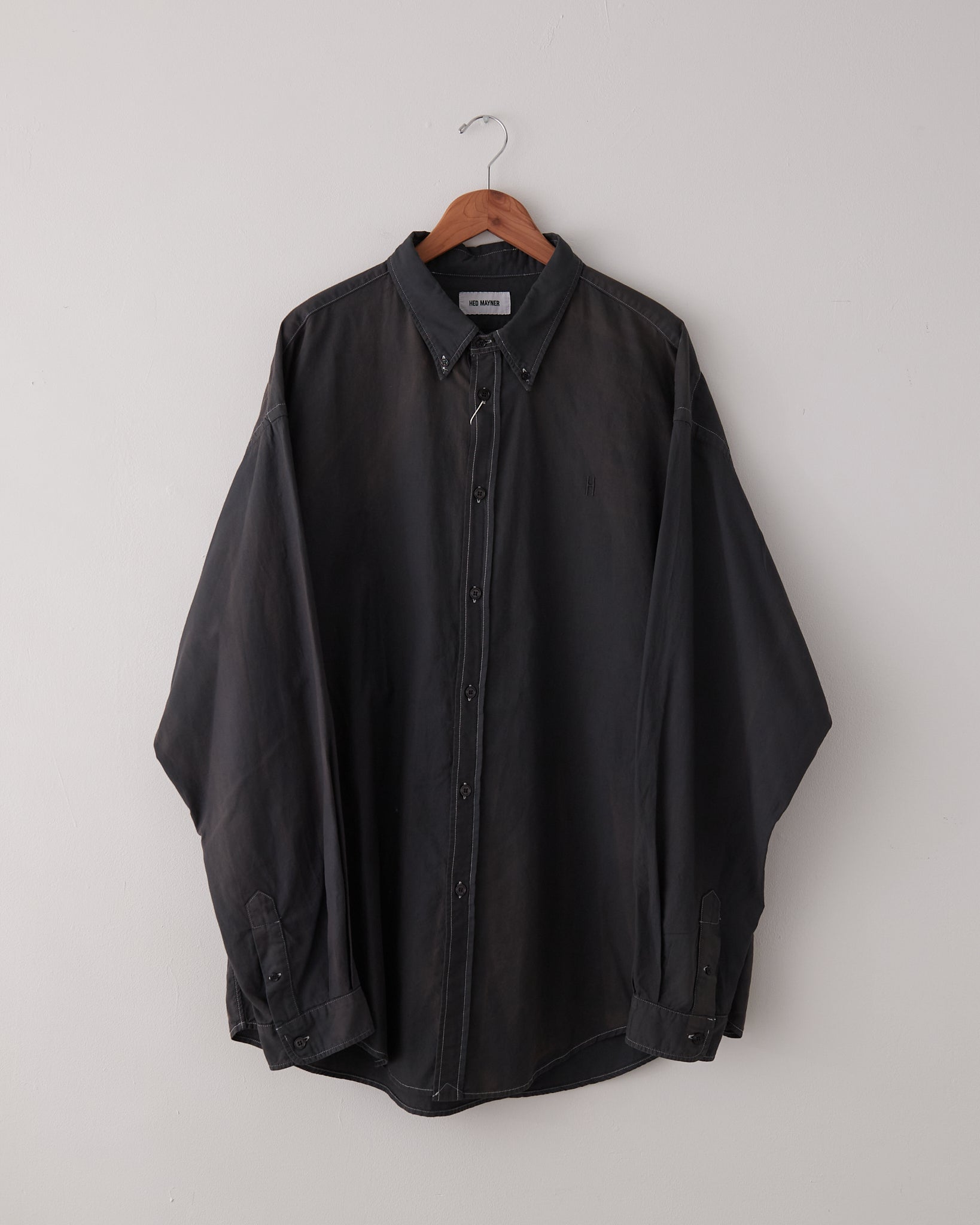 Hed Mayner Buttoned Down Shirt - Charcoal | Garmentory