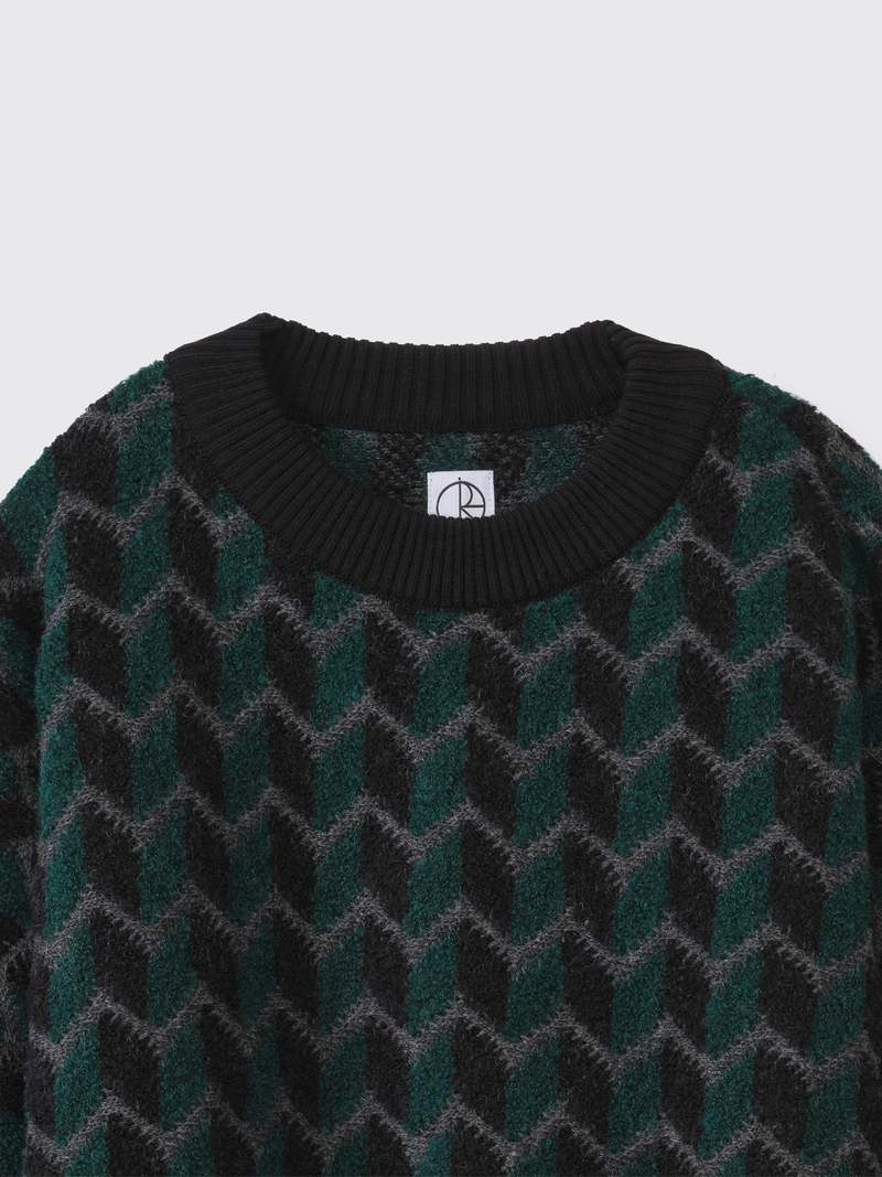 Polar Skate Co. Zig Zag Knit Sweater - Black/Dark Teals