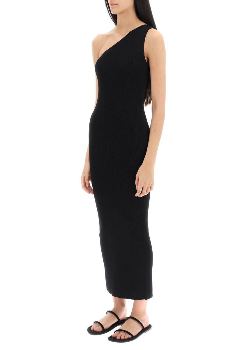 strapless open back dress Navy White Stripe Sleeveless Collared Rib Midi Dress main image 1