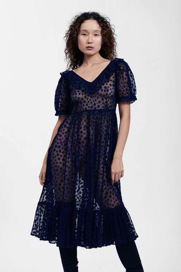 sachin and babi light blue dress Sau Lee Meadow Dress in Navy main image 0