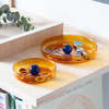 Block Design Medium Bubble Dish - Amber/Cobalt - Thumbnail 2
