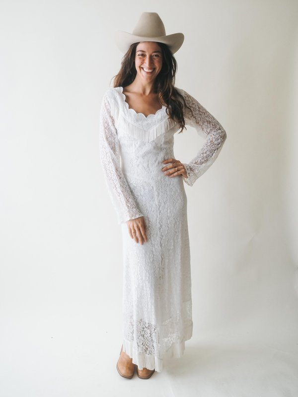 knee length dresses for ladies The Laramie-Lace Western Wedding Dress – A Western Wedding Co