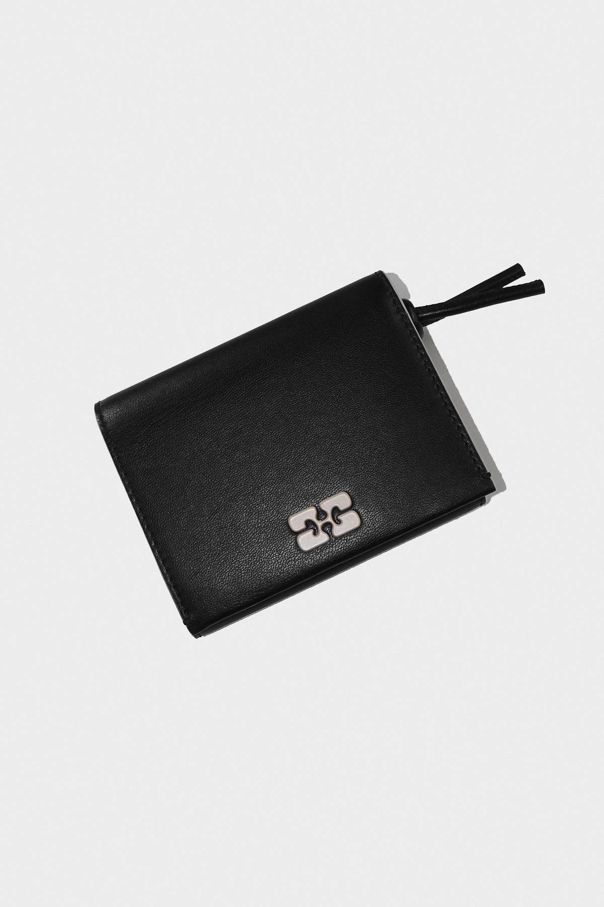 Ganni Bou Trifold Wallet - Black | Garmentory