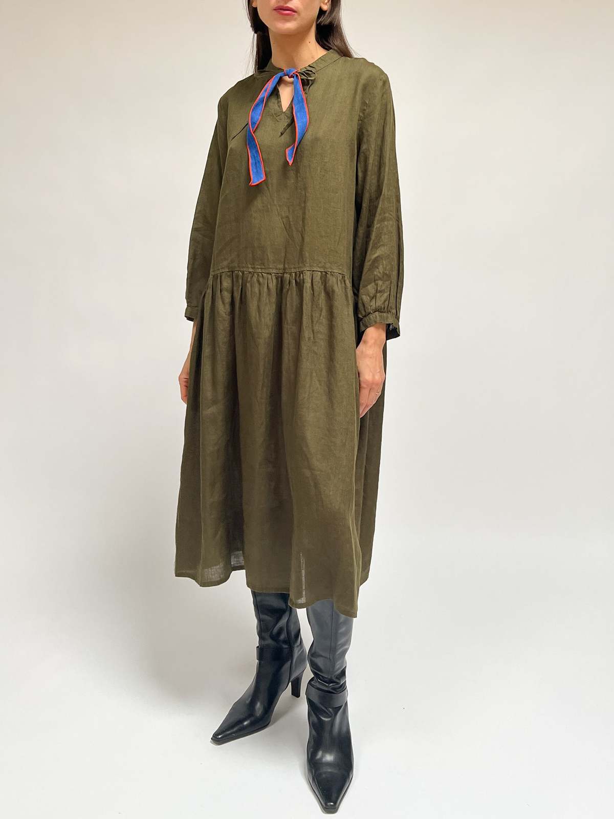 knee length dresses for ladies Fog Linen Work Nagisa Dress, Nuit main image 1