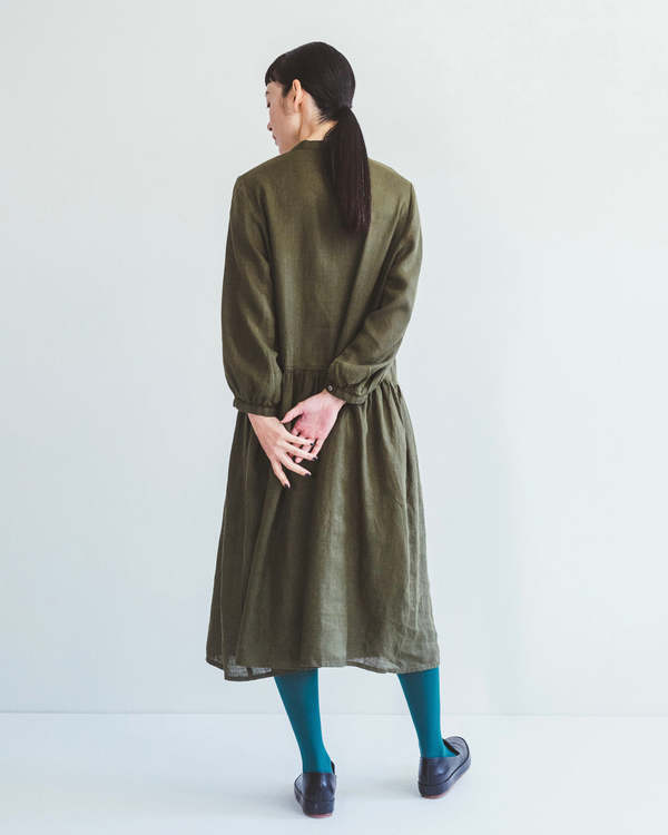 Fog Linen Work Emma Dress - Olive | Garmentory