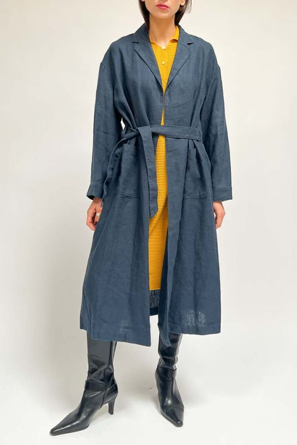 Fog Linen Work Lotte Coat - Agate