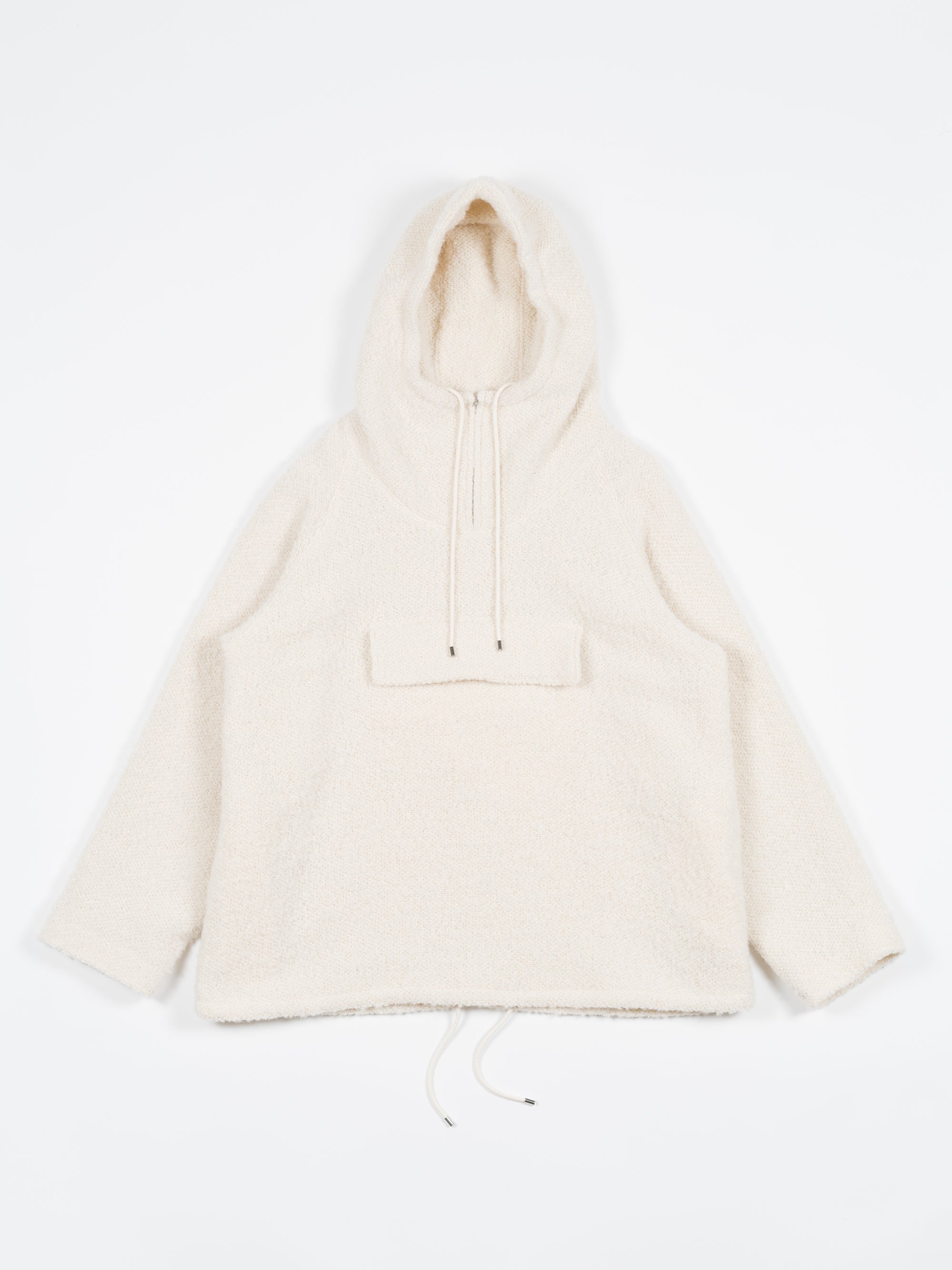 Auralee Alpaca Wool Leno Cloth P/O Parka - Ivory White