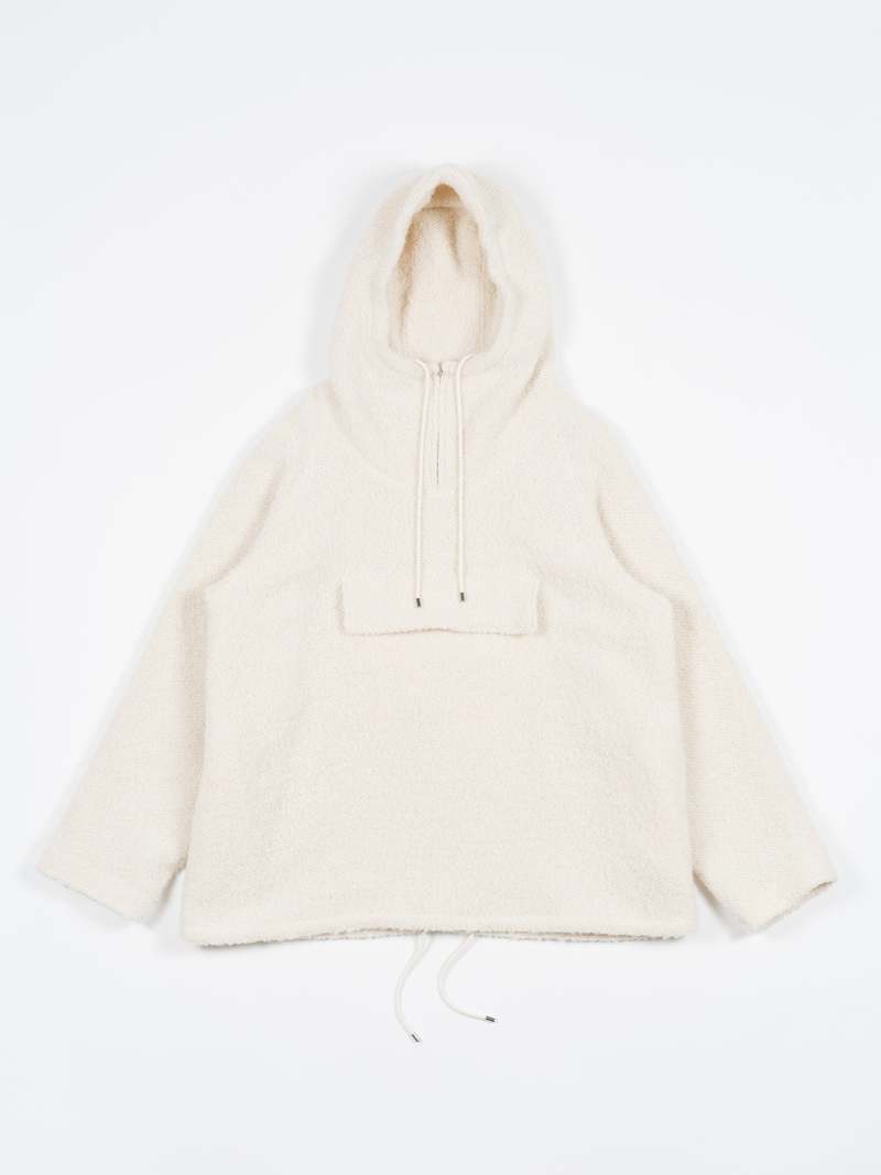 Auralee Alpaca Wool Leno Cloth P/O Parka - Ivory White | Garmentory
