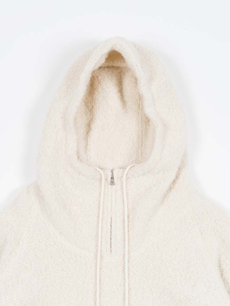 Auralee Alpaca Wool Leno Cloth P/O Parka - Ivory White