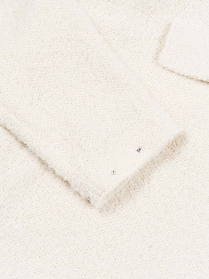 Auralee Alpaca Wool Leno Cloth P/O Parka - Ivory White