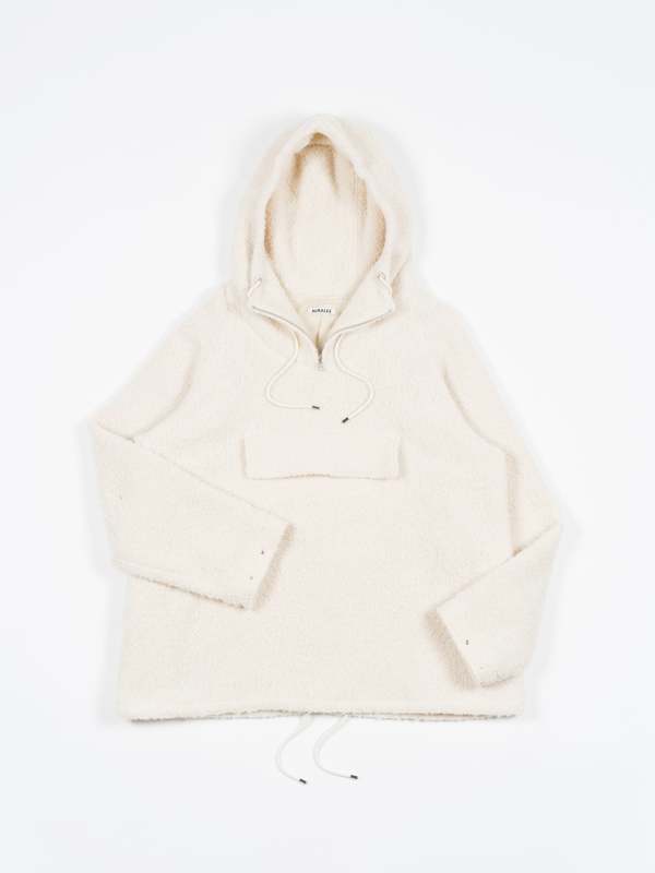 Auralee Alpaca Wool Leno Cloth P/O Parka - Ivory White | Garmentory