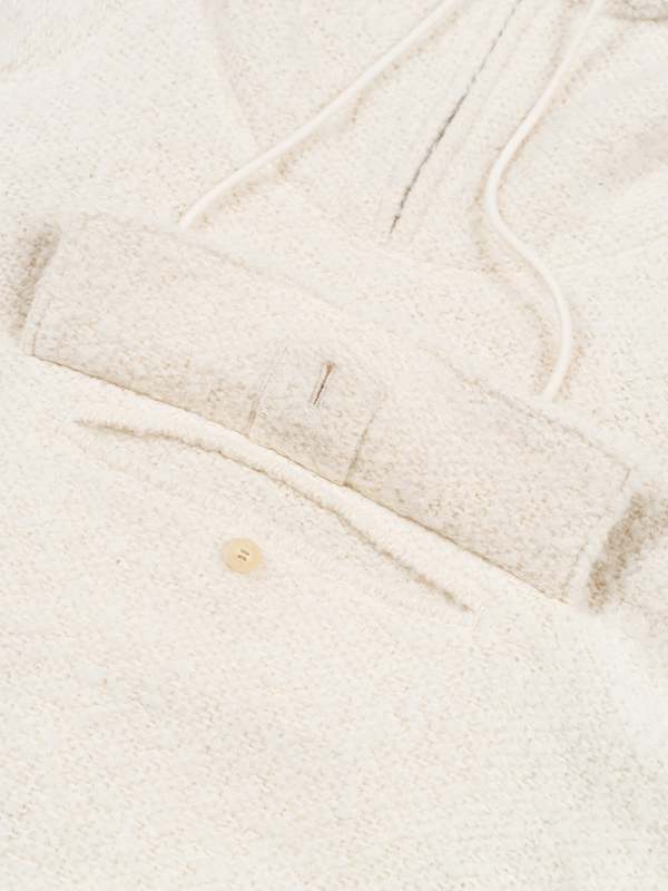 Auralee Alpaca Wool Leno Cloth P/O Parka - Ivory White