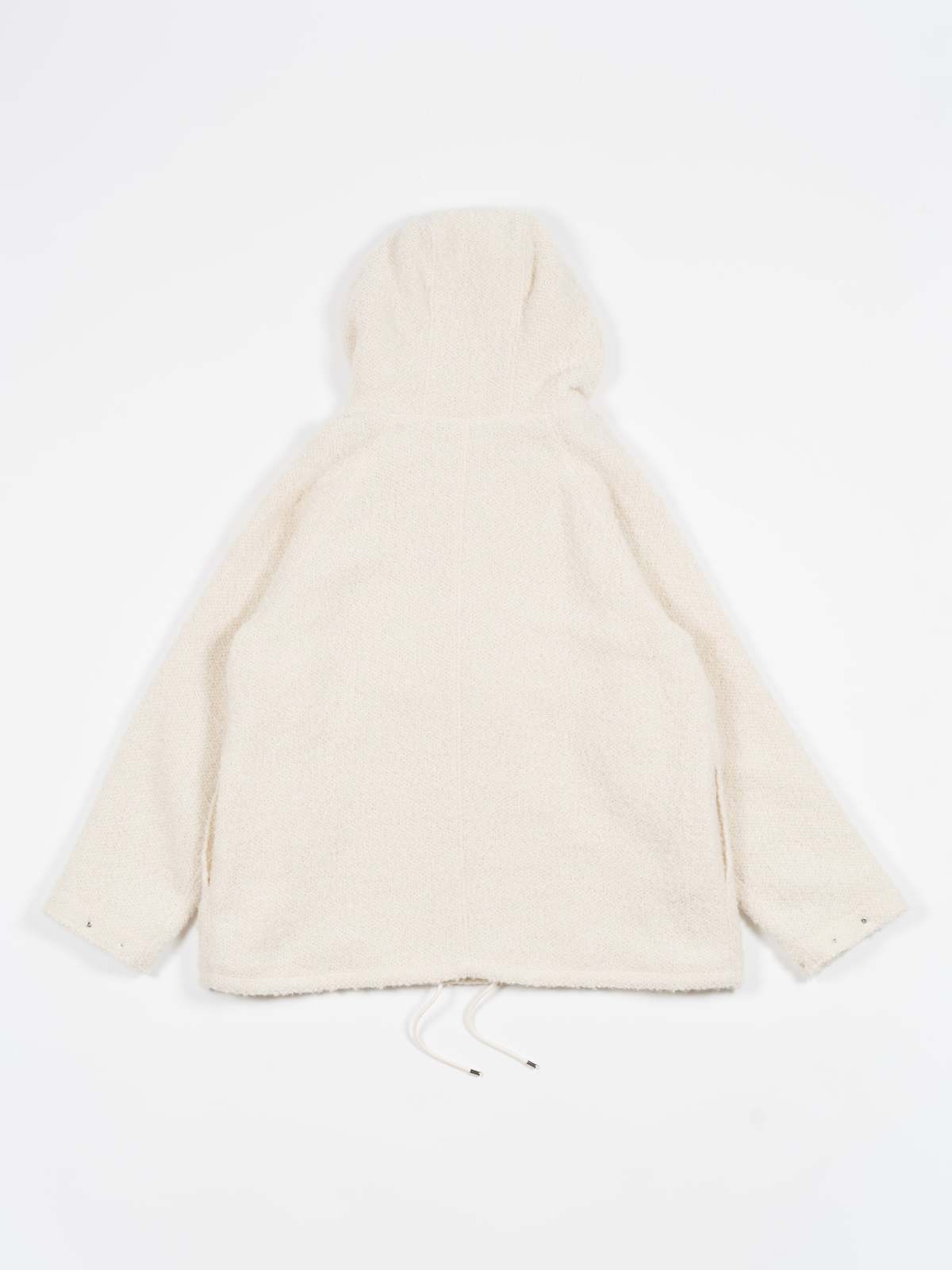 Auralee Alpaca Wool Leno Cloth P/O Parka - Ivory White
