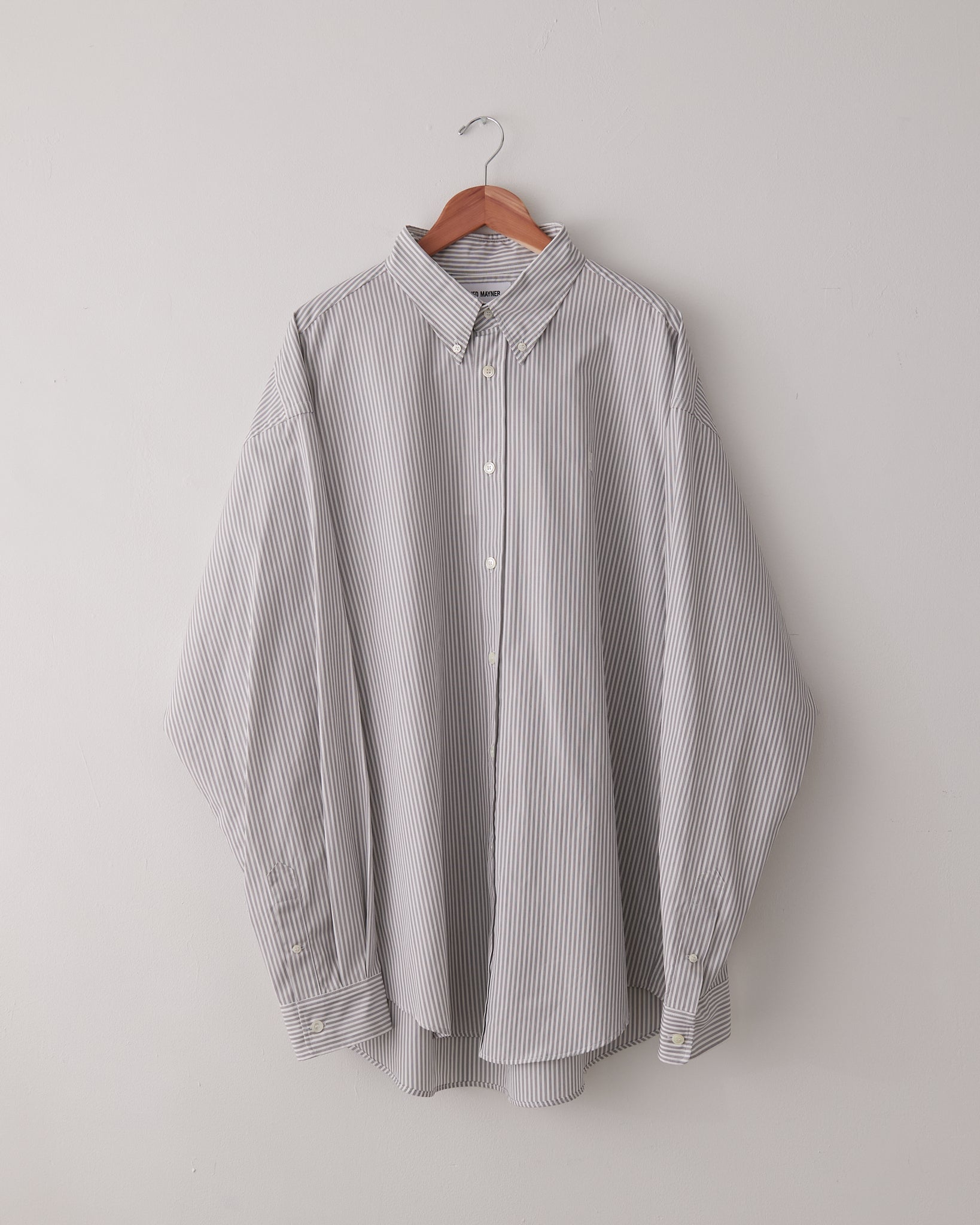 Hed Mayner Buttoned Down Shirt - Black/White Striped | Garmentory