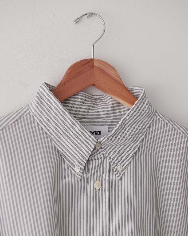 Hed Mayner Buttoned Down Shirt - Black/White Striped | Garmentory