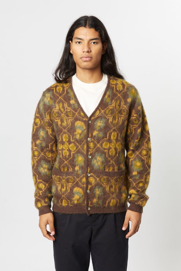 Beams Plus Botanical Cardigan - Brown