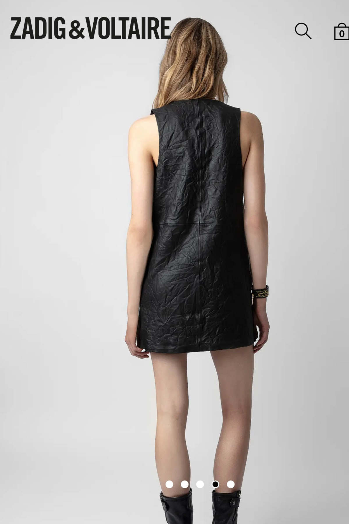 Zadig & Voltaire Rasha Crinkled Leather Dress | Garmentory