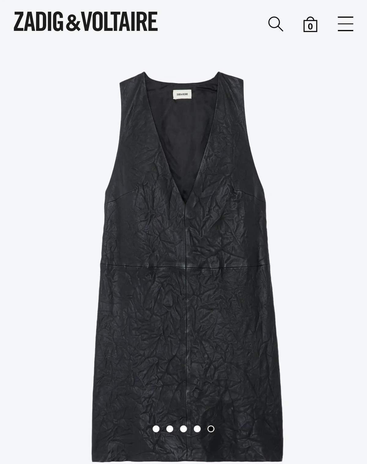 Zadig & Voltaire Rasha Crinkled Leather Dress | Garmentory