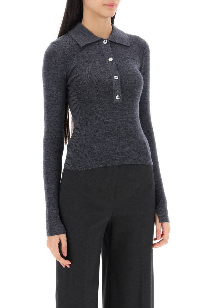 sullen knit polo gray ニットポロ グレー 短丈 KNIT POLO SHIRT – SULLEN TOKYO