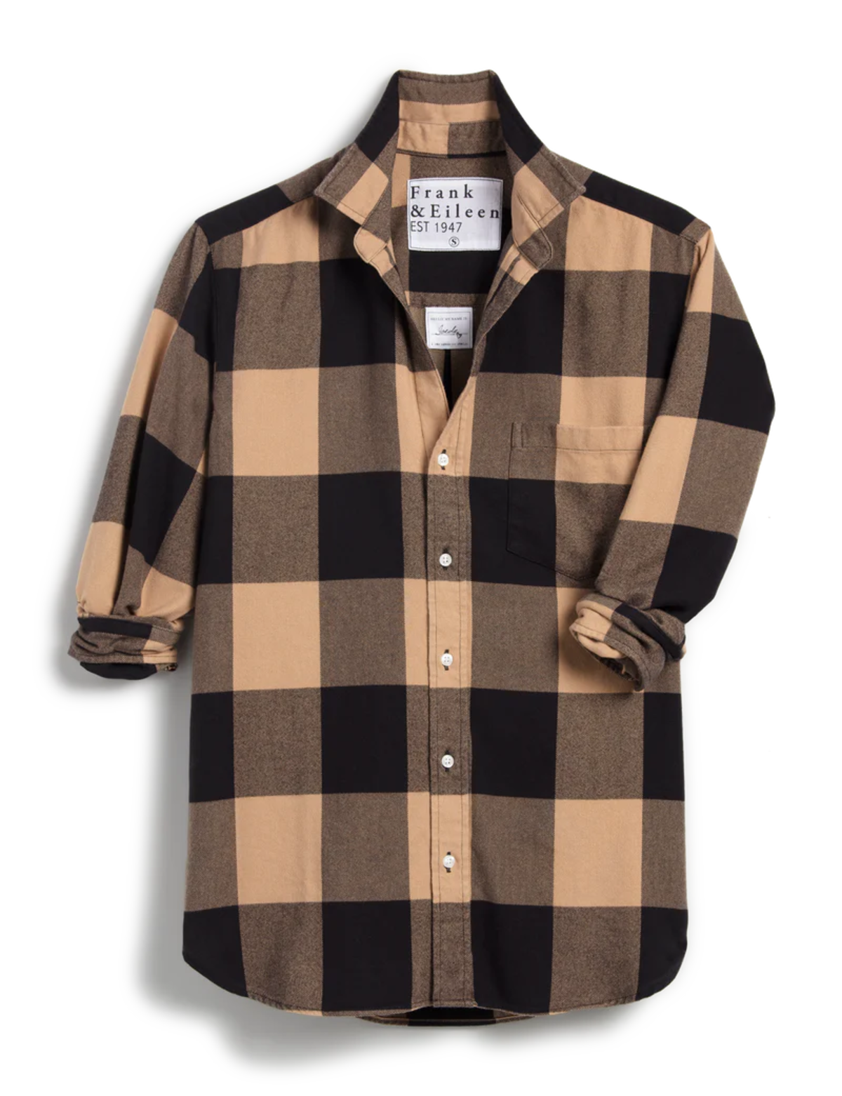 Frank & Eileen Joedy Flannel Shirt - Tan/Black Check