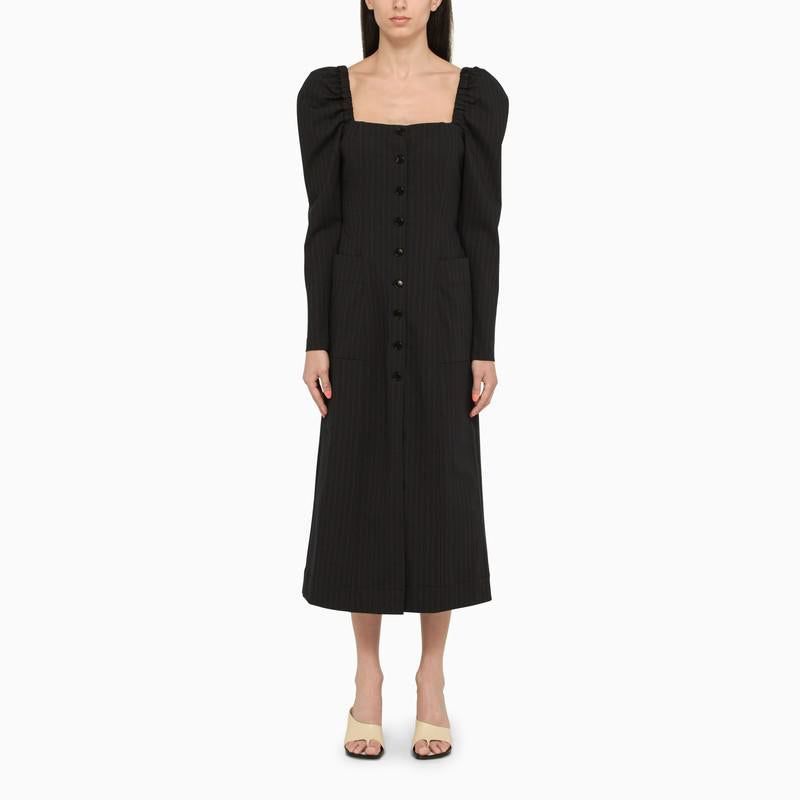 GANNI Pinstripe midi dress