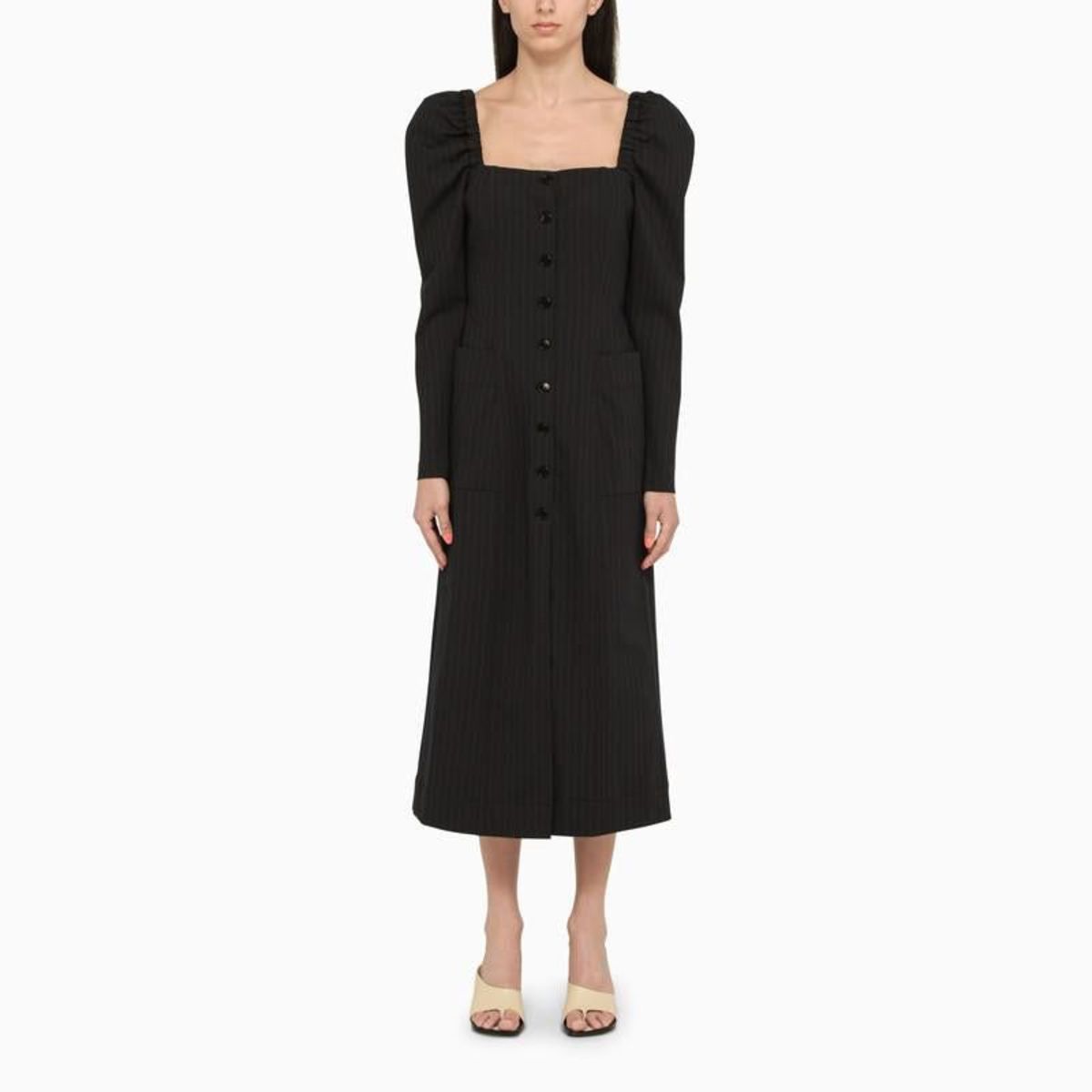 GANNI Pinstripe midi dress