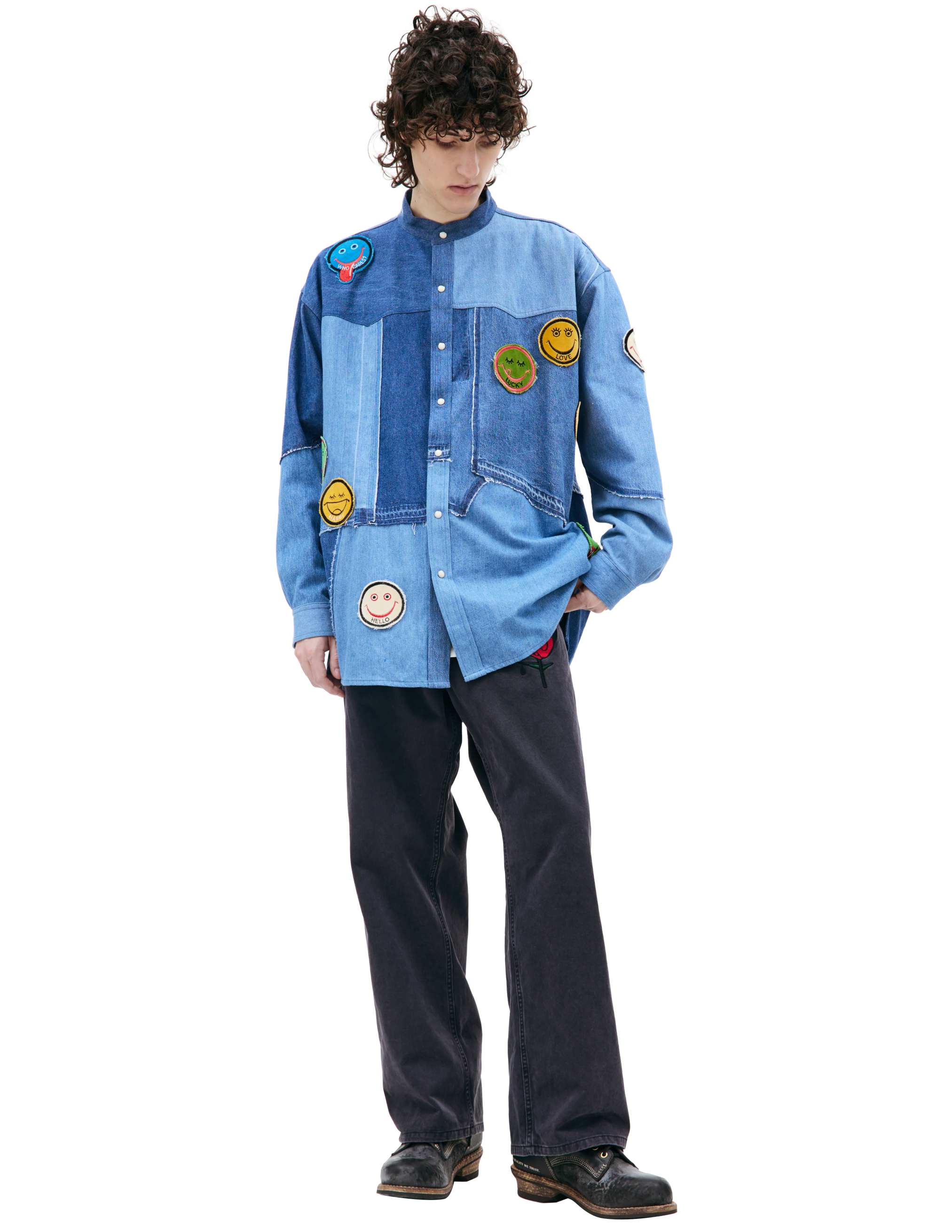 Children of the discordance Patchwork Denim Shirt | Garmentory