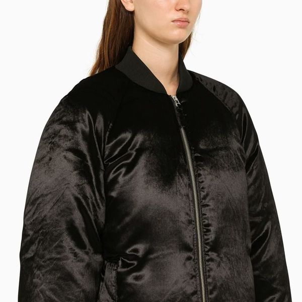 Loulou Studio Lafu velvet padded bomber jacket - Black | Garmentory