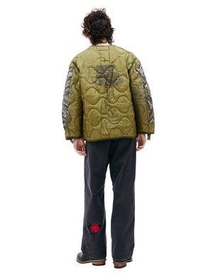 Children of the discordance Quilted jacket with graffiti print - Green