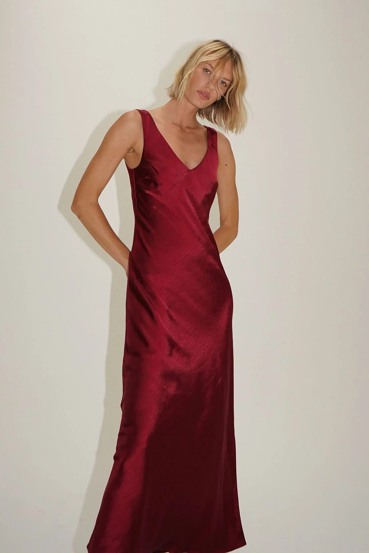 LNA Mina Silky Dress - Lambrusco | Garmentory