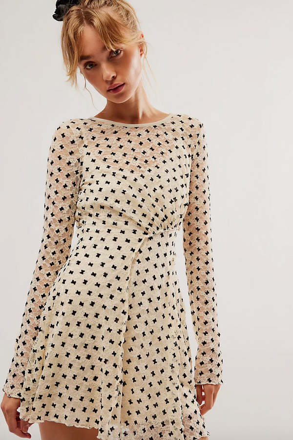 Free People Sheer Delight Mini Dress - Tea Combo | Garmentory