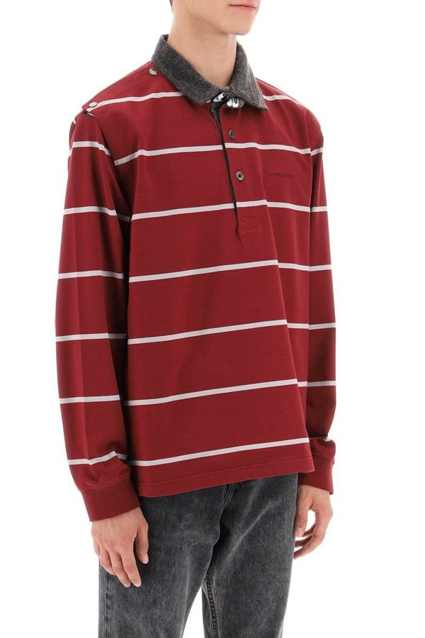 Y/project double collar snap off polo shirt - Red | Garmentory