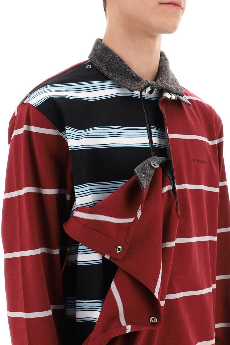 Y/project double collar snap off polo shirt - Red | Garmentory