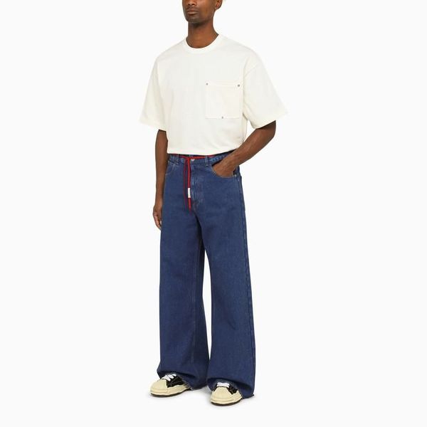 Marni denim jeans with a strap - Blue | Garmentory