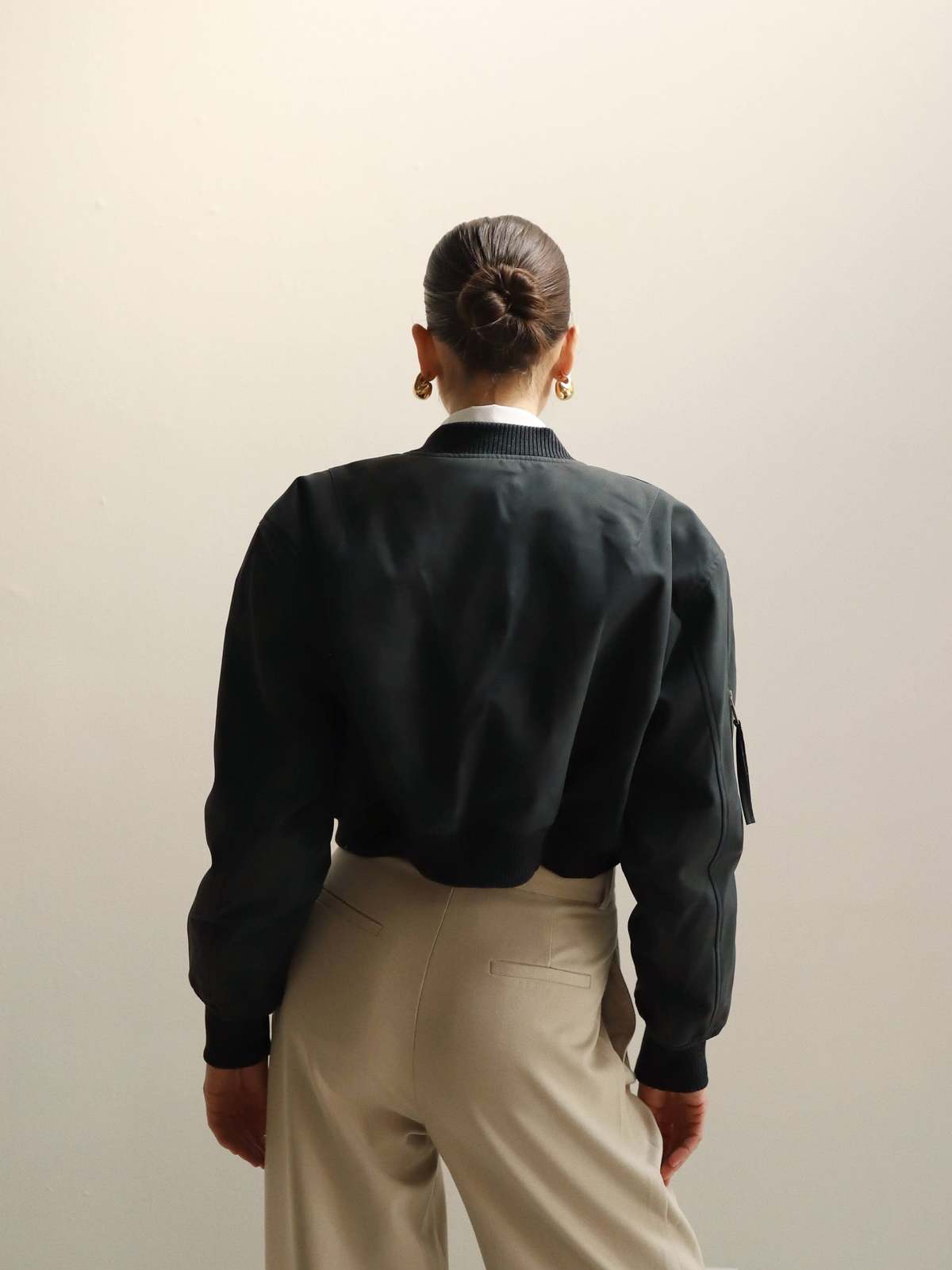 Moon River Cropped Bomber Jacket - Ash - Image 2 of 6