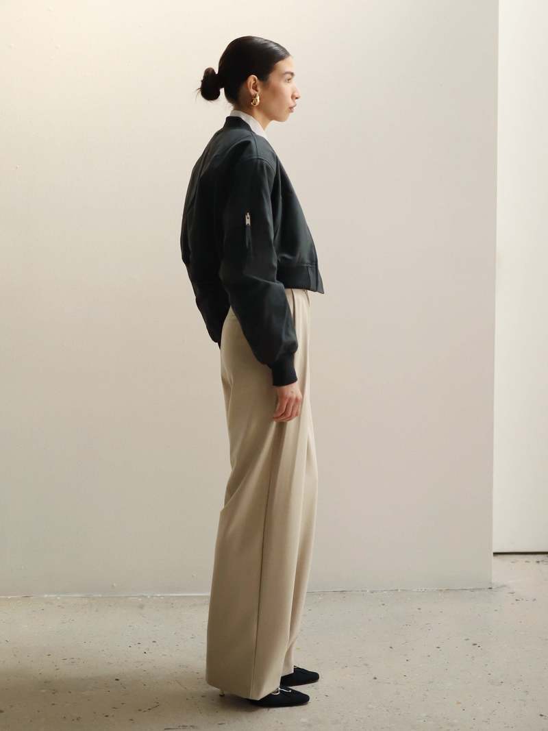 Moon River Cropped Bomber Jacket - Ash