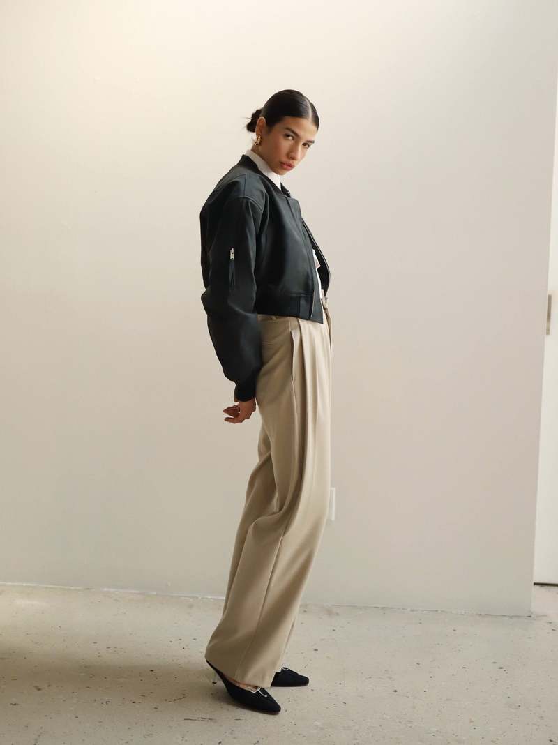 Moon River Cropped Bomber Jacket - Ash