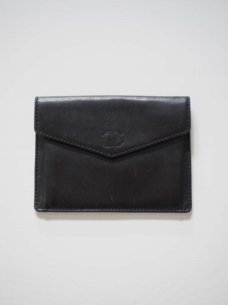Vintage CHANEL CC Stitch Flat Wallet 1998