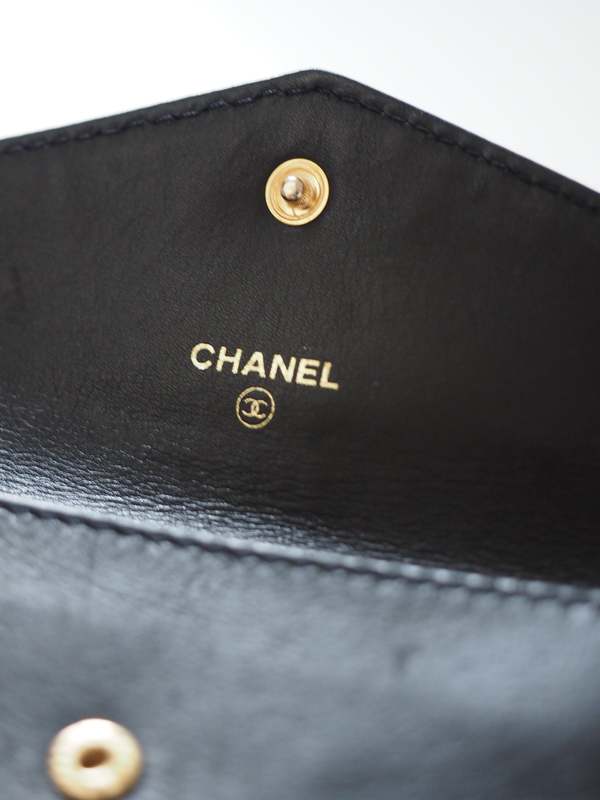 Vintage CHANEL CC Stitch Flat Wallet 1998