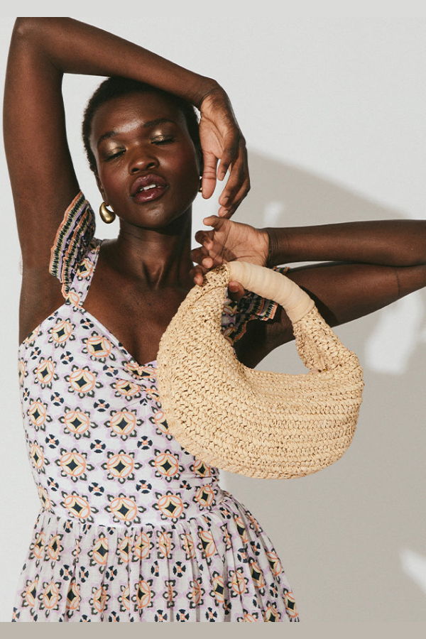 Cleobella Nalini Raffia Hobo Handbag - Deep Natural