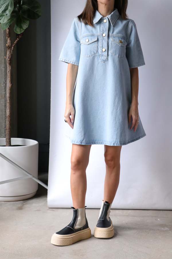 light blue mini summer dress Jaymes Square Neck Empire Mini Dress-Blue Medium