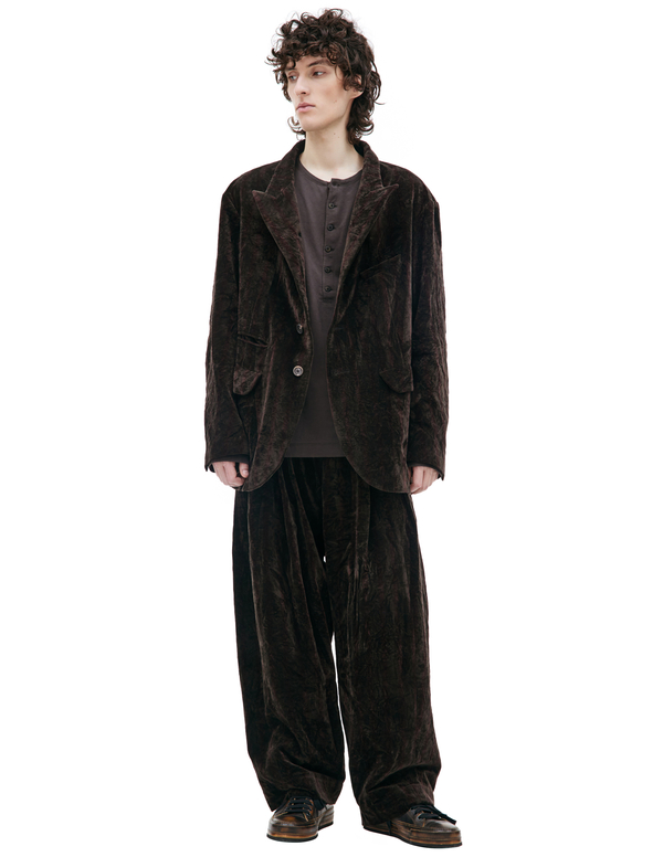 ジャケット・アウター ZIGGY CHEN VELVETEEN BLAZER & TROUSERS Ziggy Chen Velveteen Stand Collar Blazer - Black | Garmentory