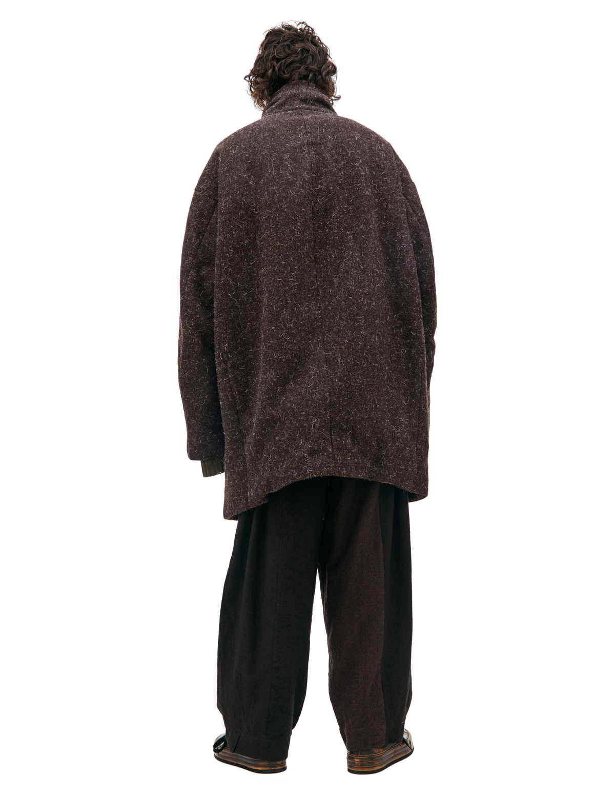 Ziggy Chen Elongated High Neck Coat - Black | Garmentory