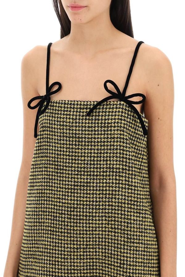 knee length dresses for ladies Black and White Houndstooth Turtleneck Mini Dress L - Black/White | Rachel Antonoff - L main image 1