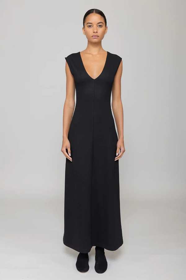 slim fit dress slacks Anais Merino Wool Ponte Fit & Flare Dress - Washed Navy  Anais Fit & Flare  Dress