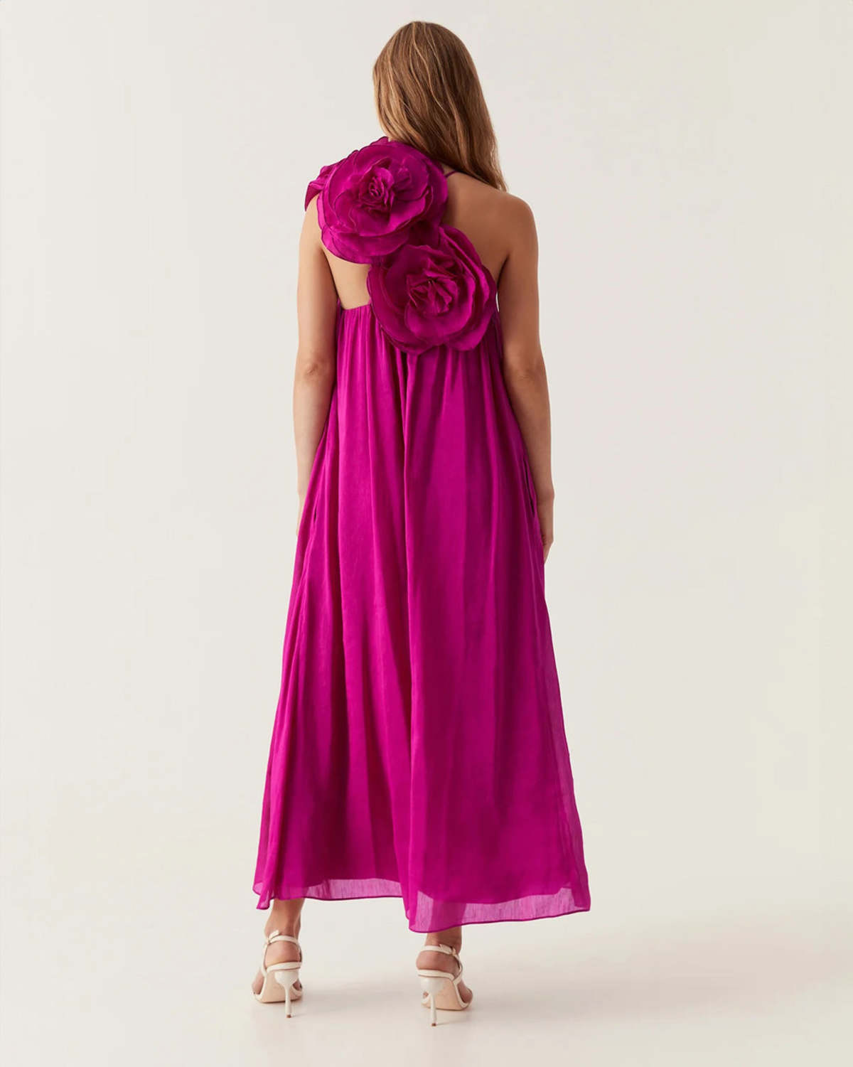 Aje Quintessa Flower Midi Dress - Magenta