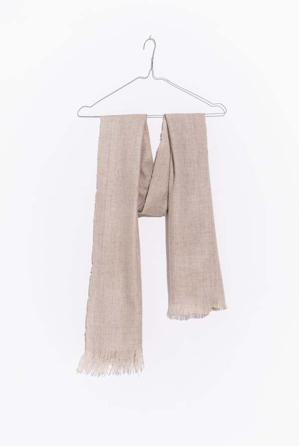 World of Crow Solid Cashmere Stole - Ecru