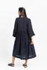World of Crow Gathered midi dress - Blue - Thumbnail 2