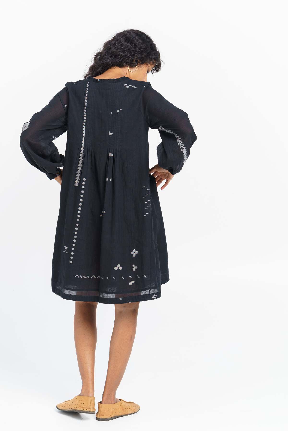 World of Crow Hand-detailed relaxed short dress - blue - Image 2 of 4