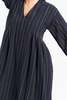 World Of Crow Relaxed Fit Midi Dress - Stripe - Thumbnail 5